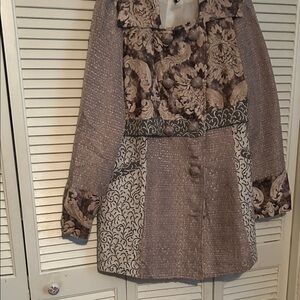 Sacred Threads Floral Brown and Cream Cape